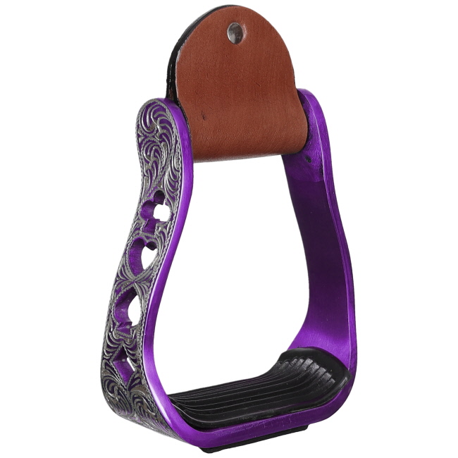 Showman High Stakes Aluminum Stirrups - Purple #2