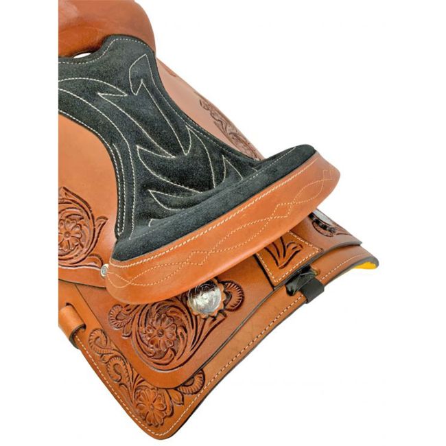 Youth Western Pony Saddle with Floral Tooling - 10, 12 Inch #7