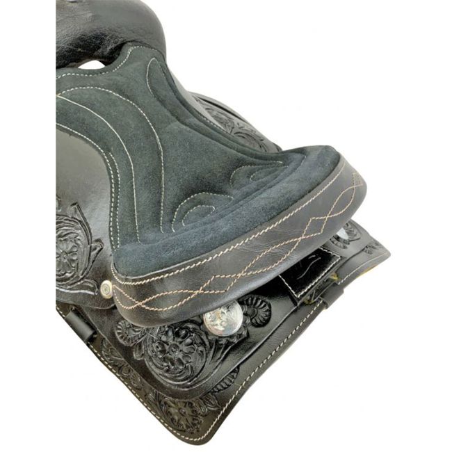 Youth Western Pony Saddle with Floral Tooling - 10, 12 Inch #6