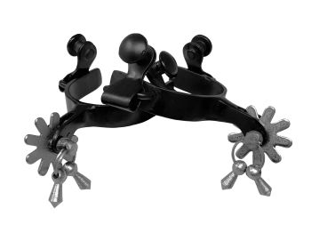 Showman Black Steel Toddler Jingle Bob Spur #2