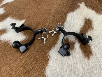 Showman Black Steel Toddler Jingle Bob Spur #4