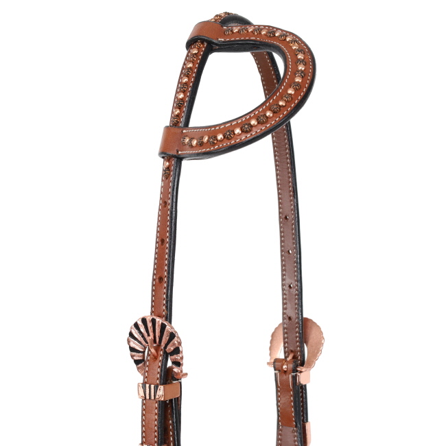 Showman Bronze Scallop One Ear Headstall #2