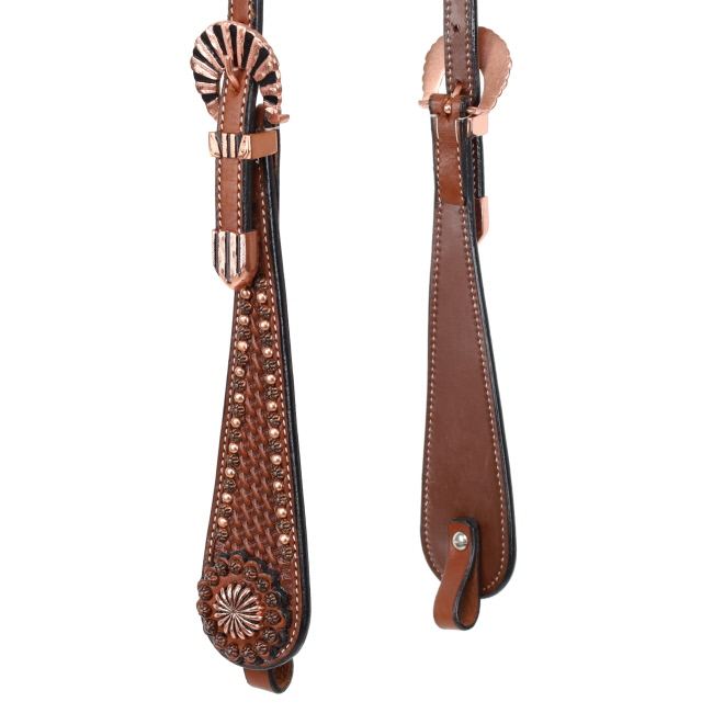 Showman Bronze Scallop One Ear Headstall #3