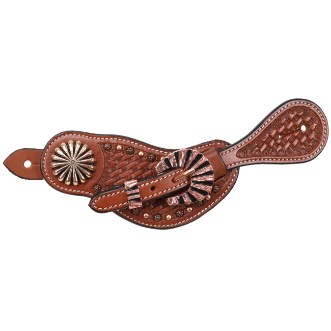 Showman Ladie's Bronze Scallop Spur Strap #2