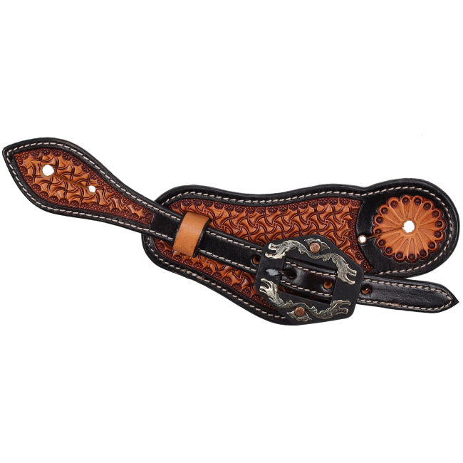 Showman Ladies' Whiskey Bent Argentina Cow Leather Spur Straps #2