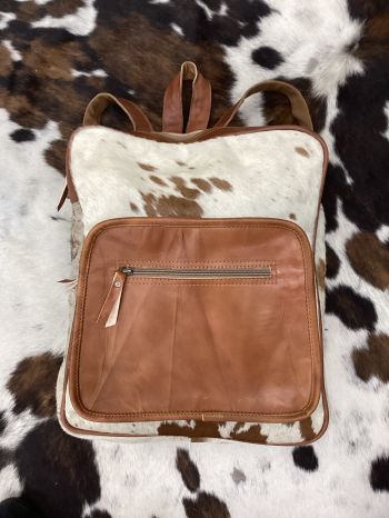 Klassy Cowgirl Naturally Classic Cowhide Leather Upcycled Backpack Bag #3