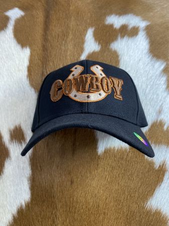 "Cowboy" Horseshoe Embroidered Baseball Cap #3