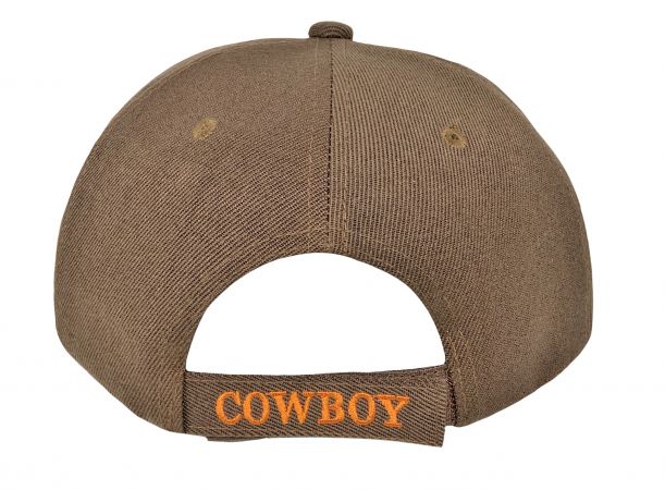 Cowboy stitched Ballcap with Cowboy and Shadow with 'Cowboy' Embroidered on Bill #4