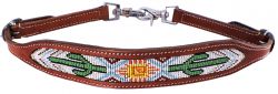 Showman cactus and navajo beaded design wither strap