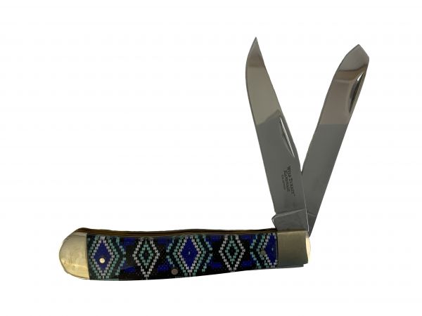 7.5 Navaho print 2 blade folding knife #2