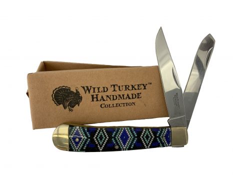 7.5 Navaho print 2 blade folding knife