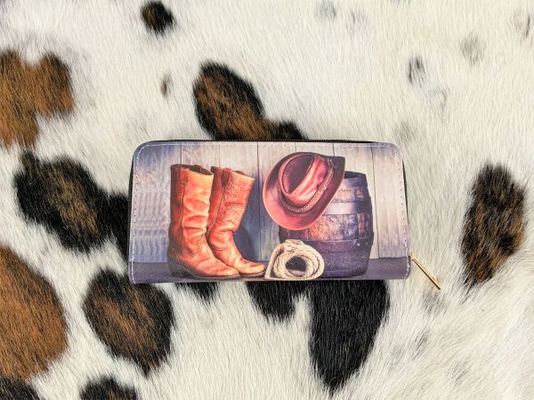 Barrel and Boots Printed Zipper Wallet #2