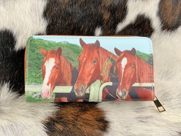 Three horses Printed Zipper Wallet #2