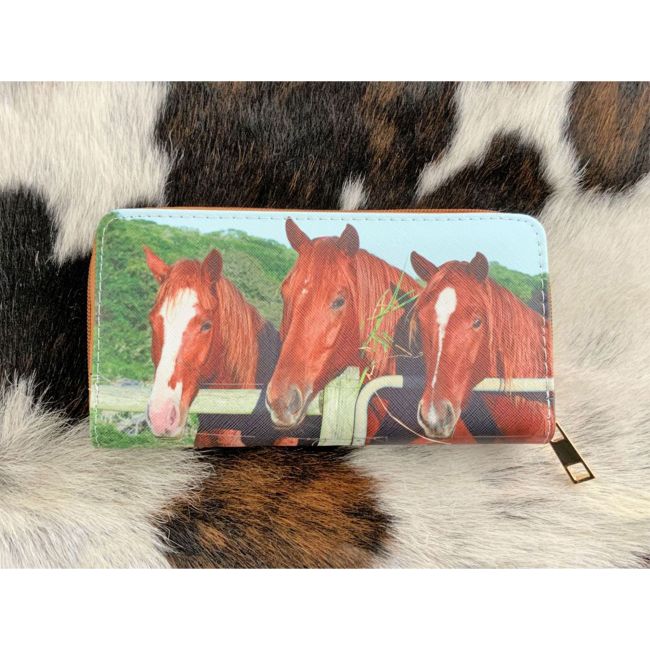 Chestnut Trio Printed Zipper Wallet #3