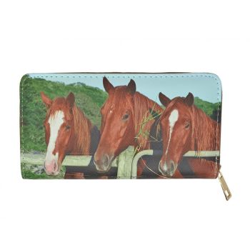 Chestnut Trio Printed Zipper Wallet