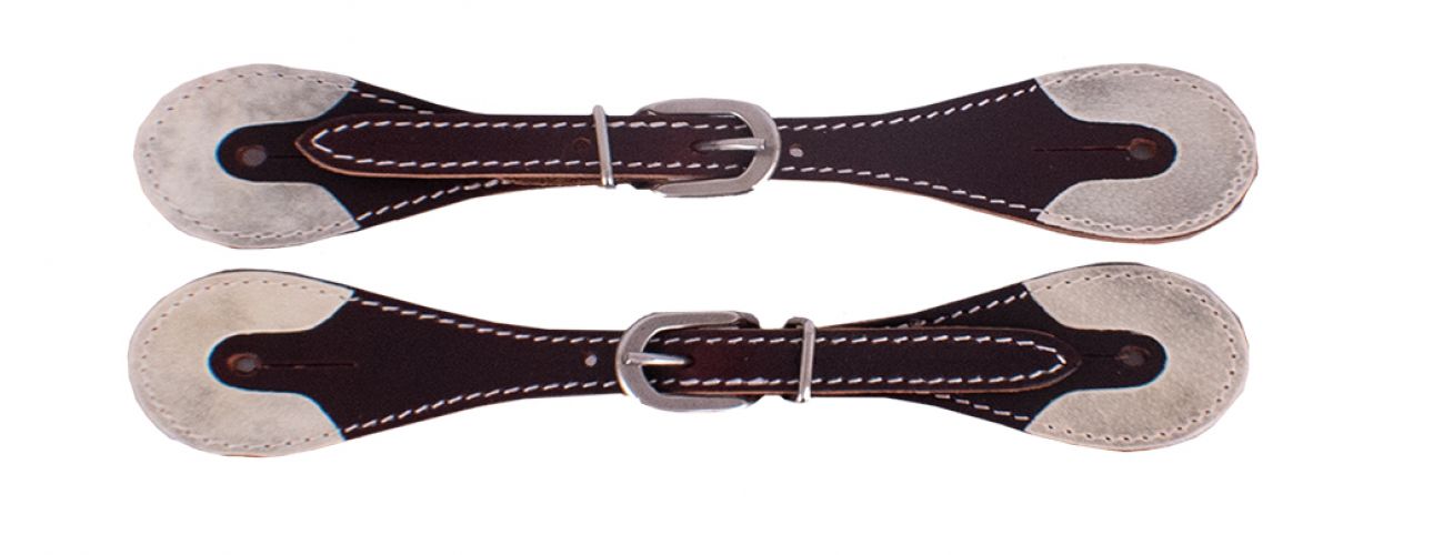Showman Men's Argentina Cow Leather Spur Straps with Rawhide Ends #2