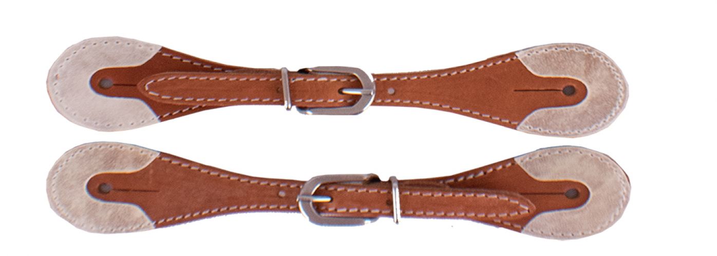 Showman Men's Argentina Cow Leather Spur Straps with Rawhide Ends #3