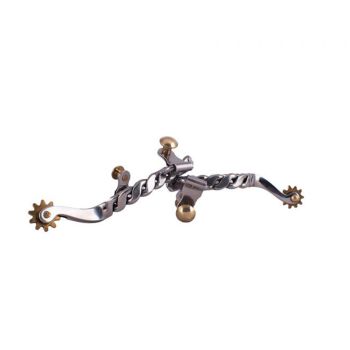 Showman Youth Stainless Steel Twisted Band Spurs