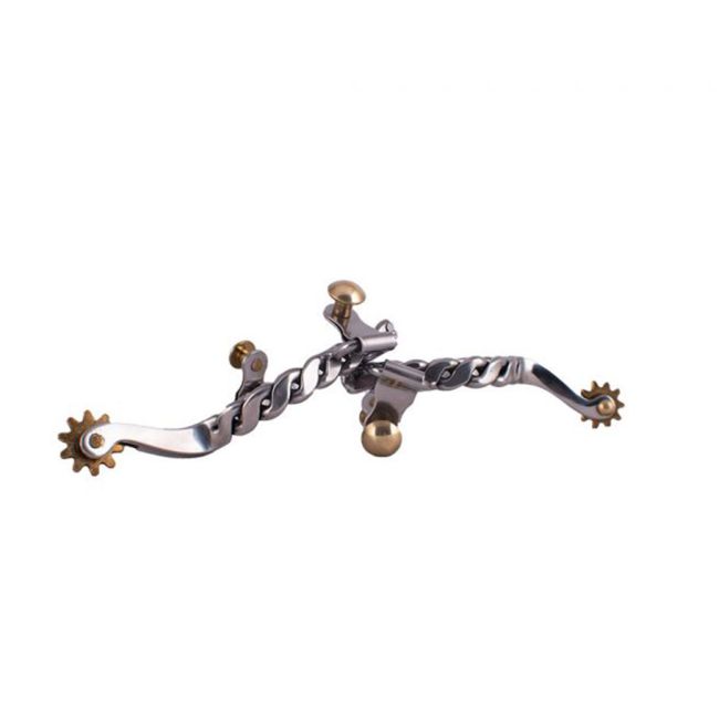 Showman Youth Stainless Steel Twisted Band Spurs