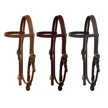Showman Argentina Cow Leather Browband Headstall With Buckle Ends