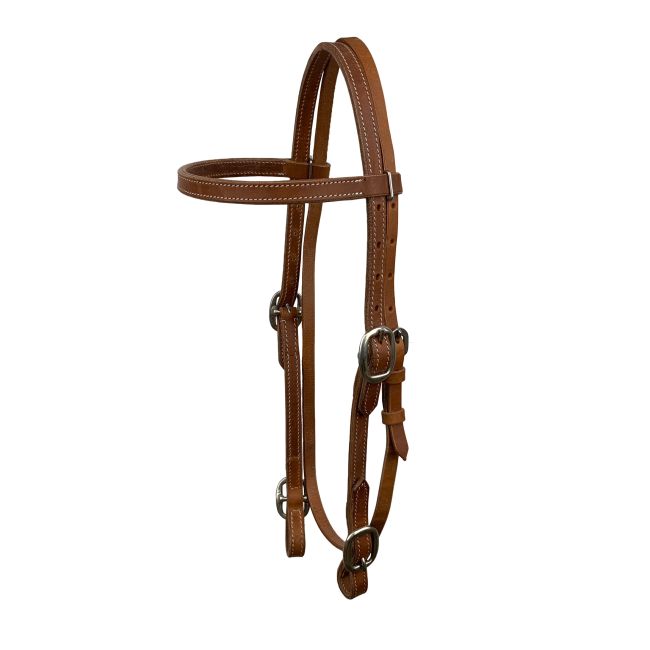 Showman Argentina Cow Leather Browband Headstall With Buckle Ends #2