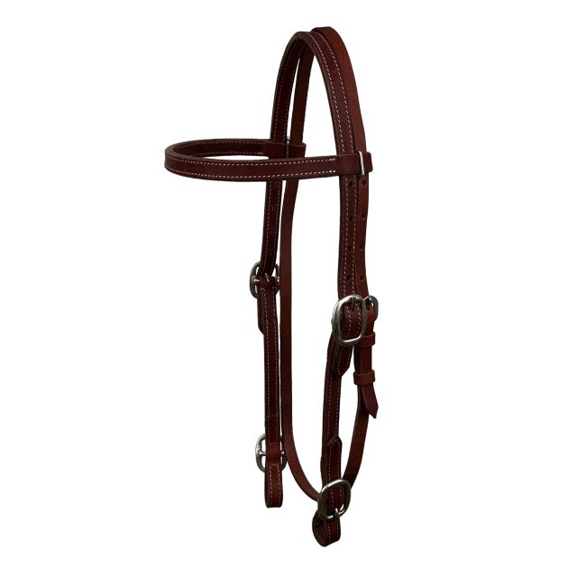 Showman Argentina Cow Leather Browband Headstall With Buckle Ends #3