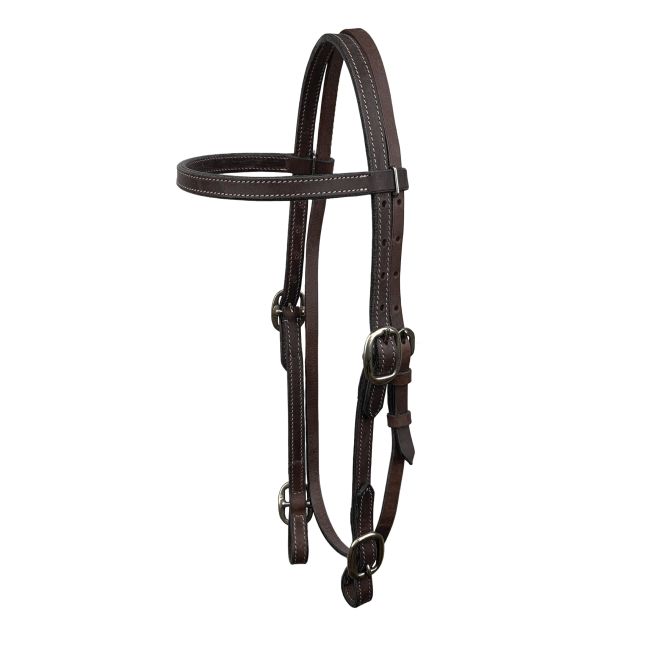 Showman Argentina Cow Leather Browband Headstall With Buckle Ends #4