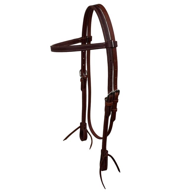 Showman Argentina Cow Leather Browband Headstall with Water Tie Ends #3