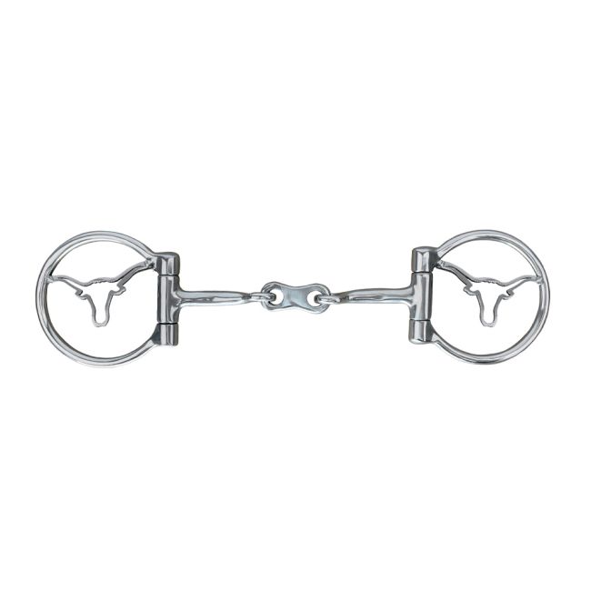 Showman Longhorn Stainless Steel D-Ring Dogbone Snaffle Bit