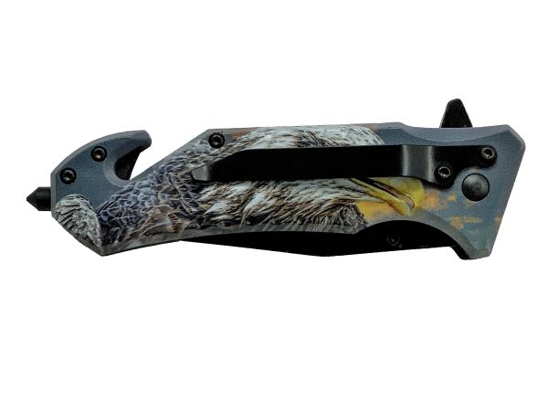 Snake Eye Tactical Rescue Style Spring Assist Knife - Eagle Wildlife Collection #2