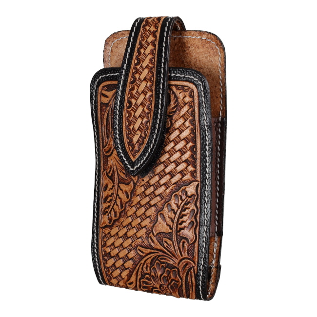 Showman Floral and Basket Tooled Cell Phone Holder #2