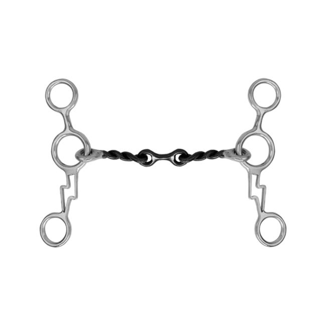 Showman Thunderbolt Stainless Steel JR Cowhorse Twisted Dogbone Snaffle