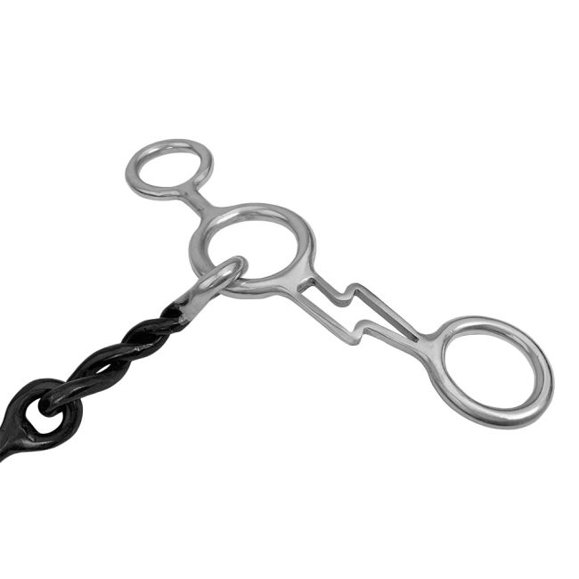 Showman Thunderbolt Stainless Steel JR Cowhorse Twisted Dogbone Snaffle #2
